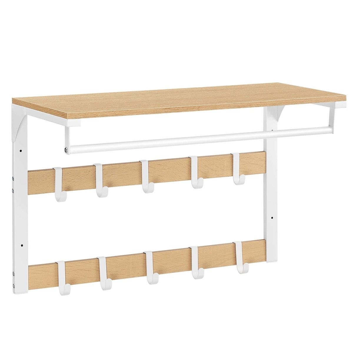 Evercrest Three-In-One Wall Coat Rack With Shelf And Adjustable Hooks For Small Spaces