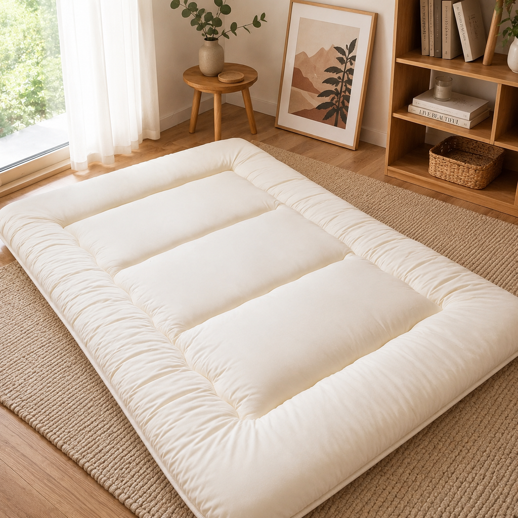 Japanese Floor Bed Four Inch Thick Foldable Futon Mattress For Adults And Kids