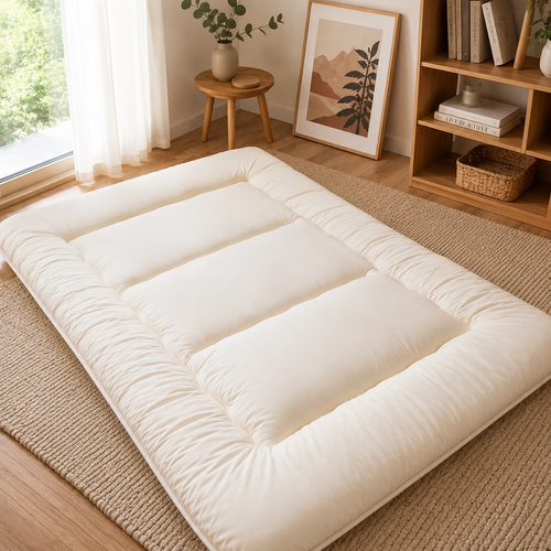 Colchón de suelo tatami plegable de 4 pulgadas de grosor, futón para cama de adultos y niños | compagnien