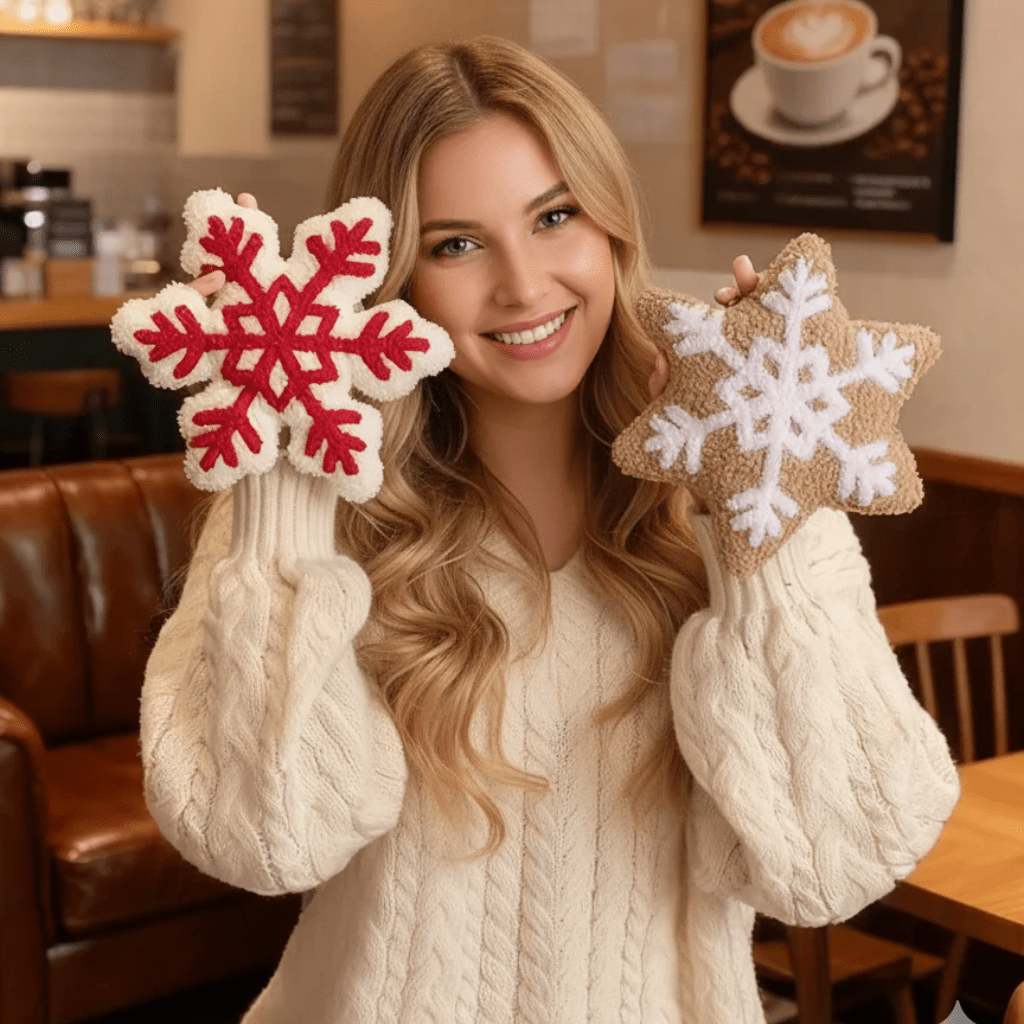 Polštář FrostNest Snowflake pro útulné zimní sváteční domácí dekorace fanoušků