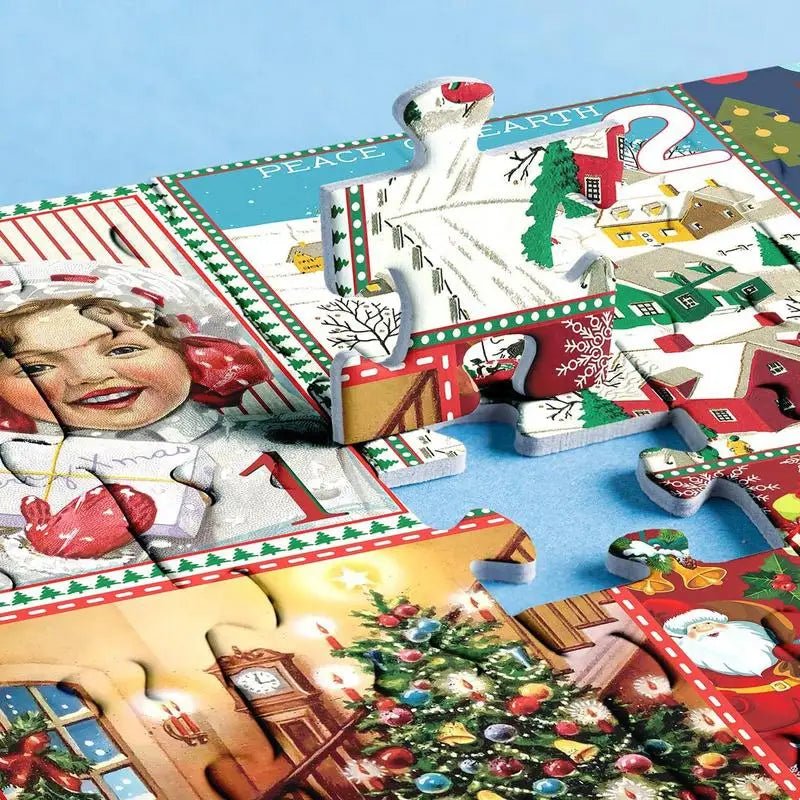 AuroraPlex 1000 Piece Advent Calendar Puzzle For Families Christmas Countdown Fun