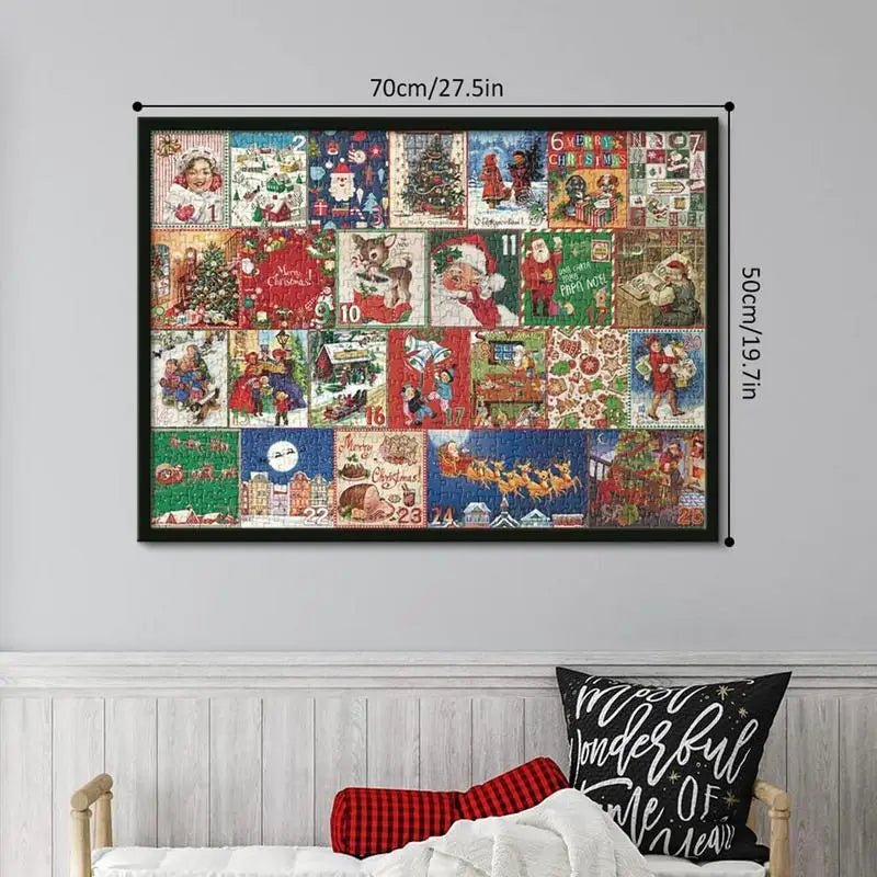 AuroraPlex 1000 Piece Advent Calendar Puzzle For Families Christmas Countdown Fun