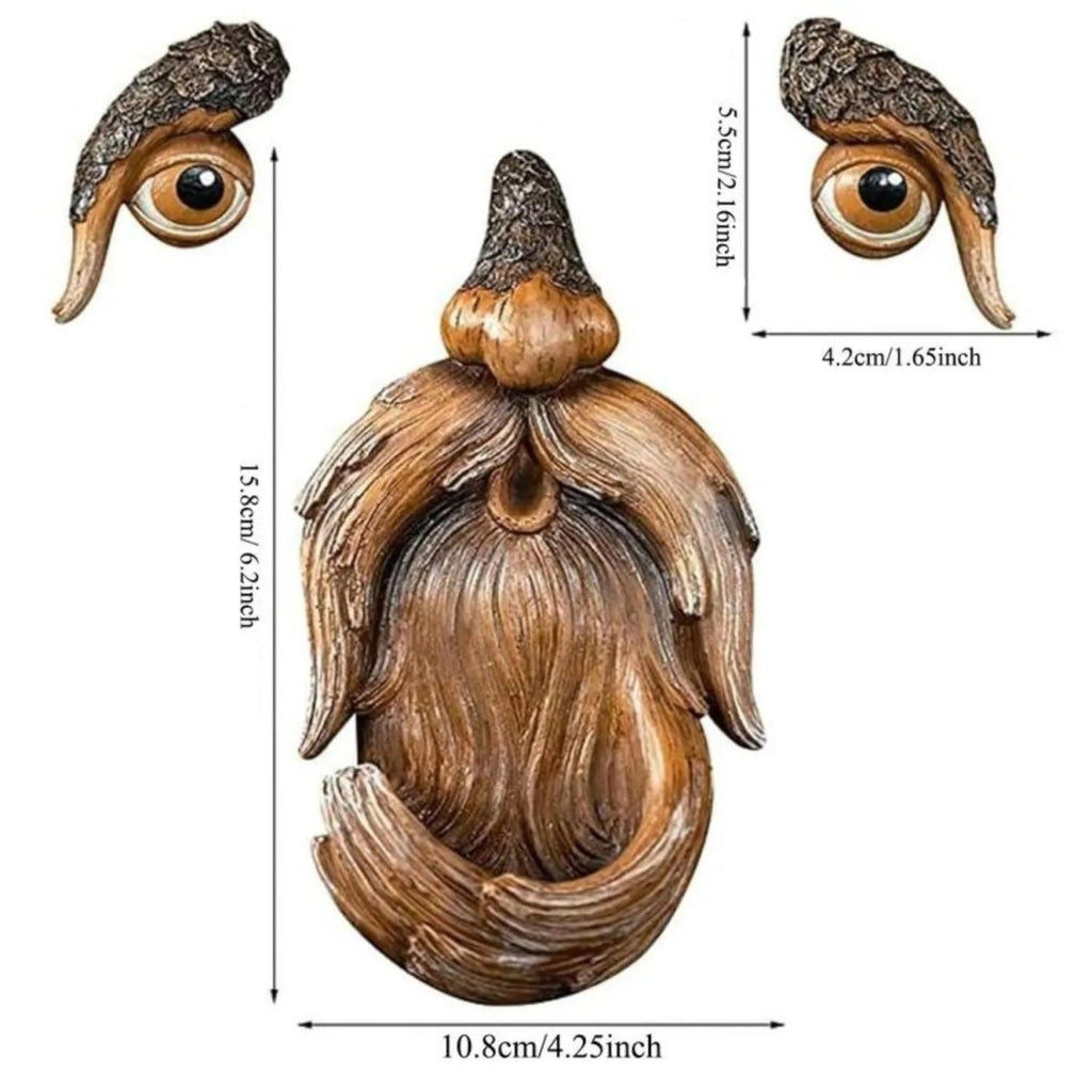 Ptačí budka Timber Grove Tree Face pro zahradní nadšence, odolná vůči povětrnostním vlivům, krmítko