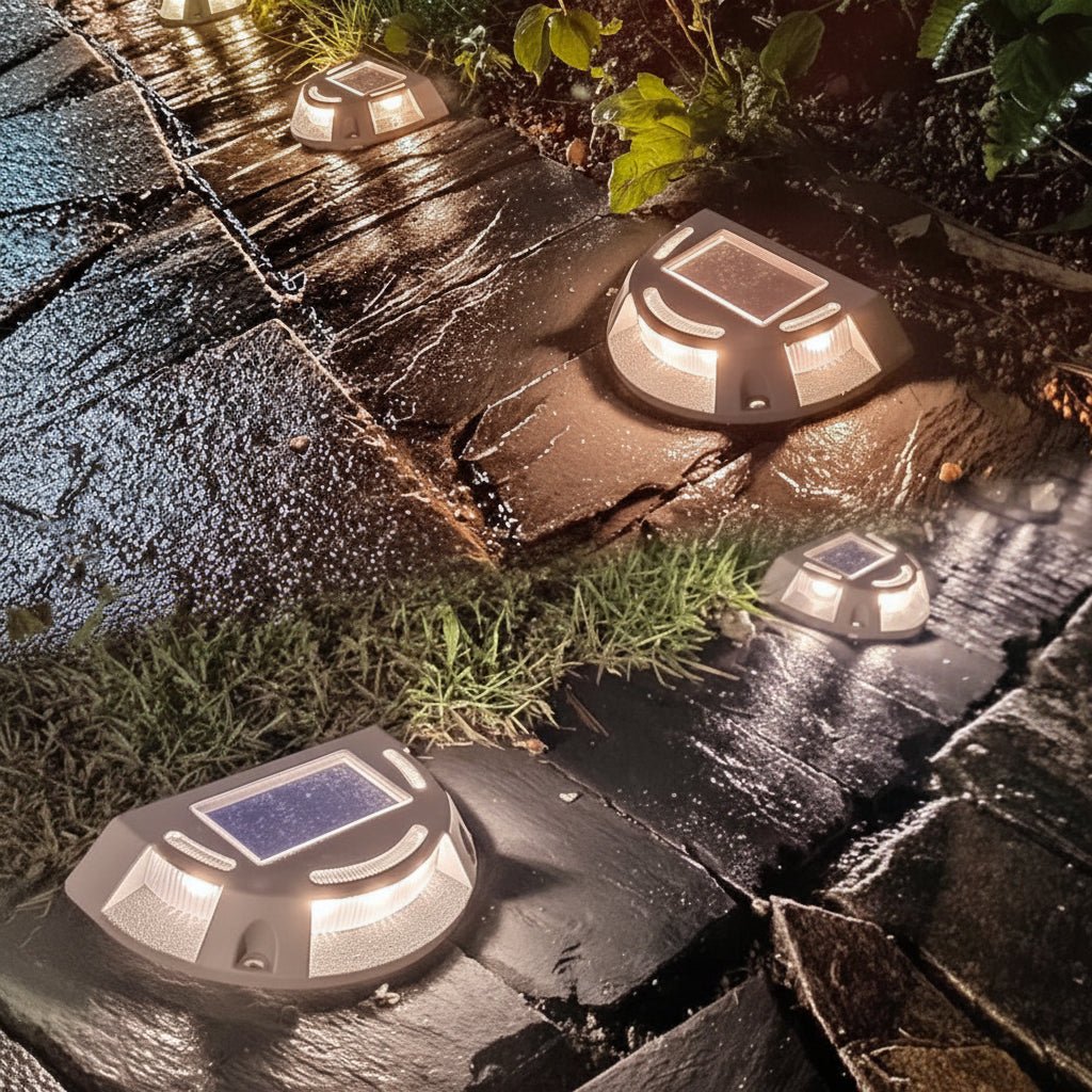 מנורת מדרגות סולארית עם חיישן עמידה למים לנראות בלילה