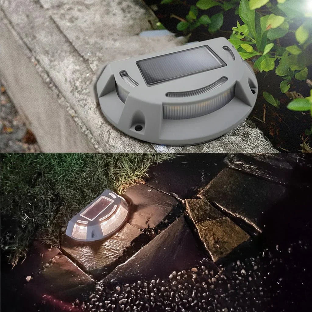 מנורת מדרגות סולארית עם חיישן עמידה למים לנראות בלילה