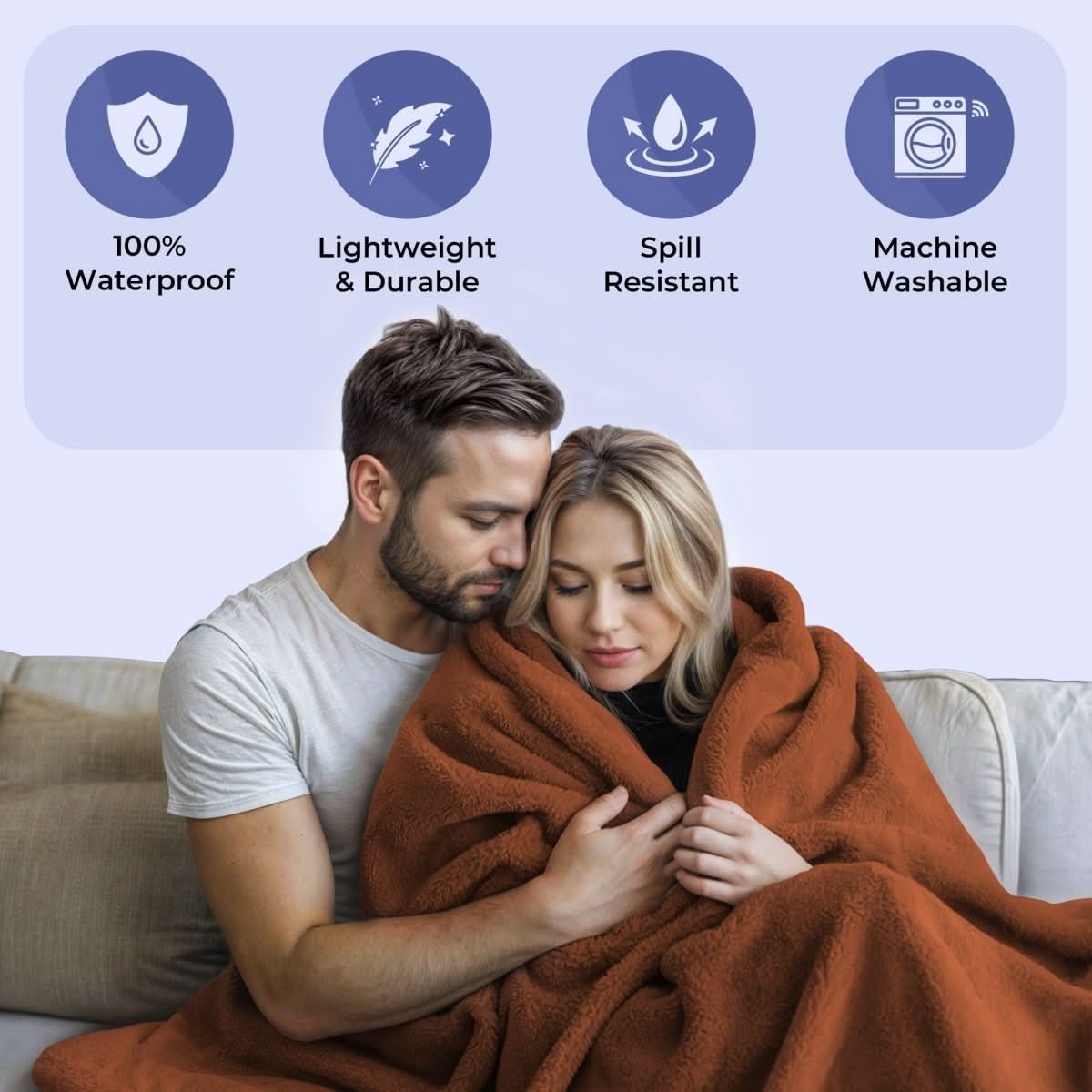 HydraGuard vanntett teppe for seng og sofa familiebeskyttelse enkel pleie