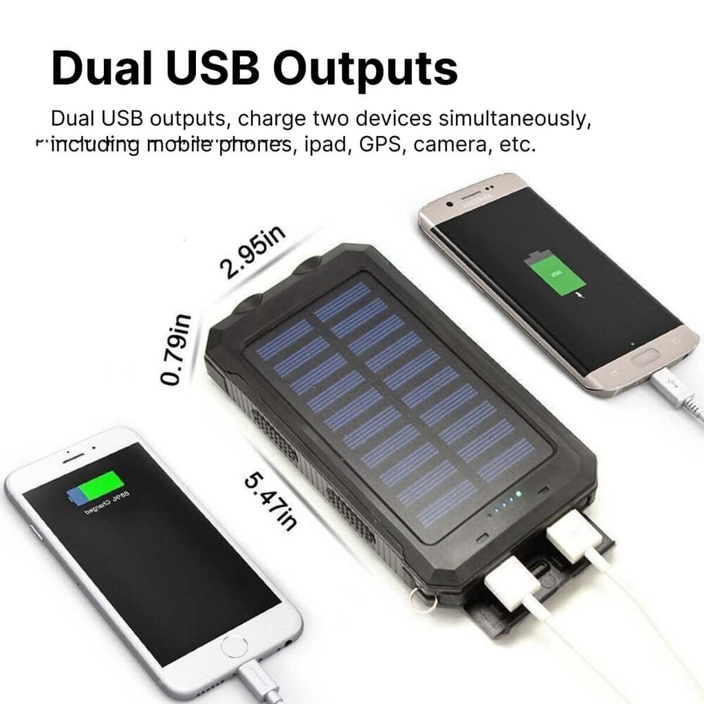 30000mAh TrailSpark Solar Power Bank Waterproof for Outdoor Adventures