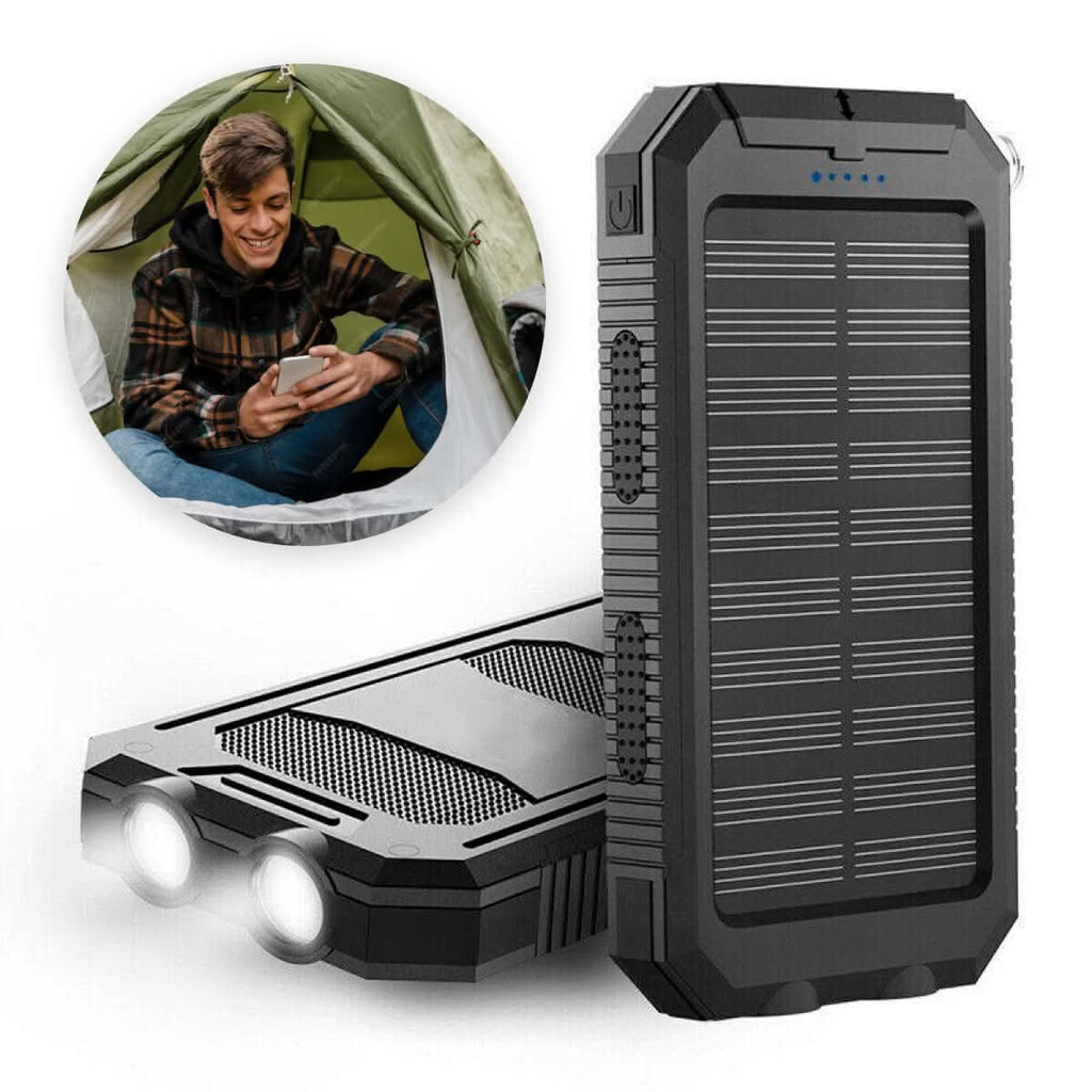 30000mAh TrailSpark Solar Power Bank Waterproof for Outdoor Adventures