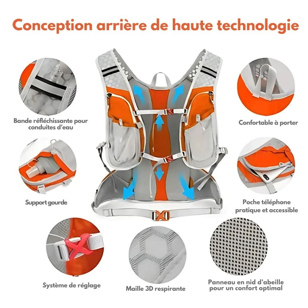 AquaStride Hydration Backpack With Integrated Hydration System For Cyclists Comfort
