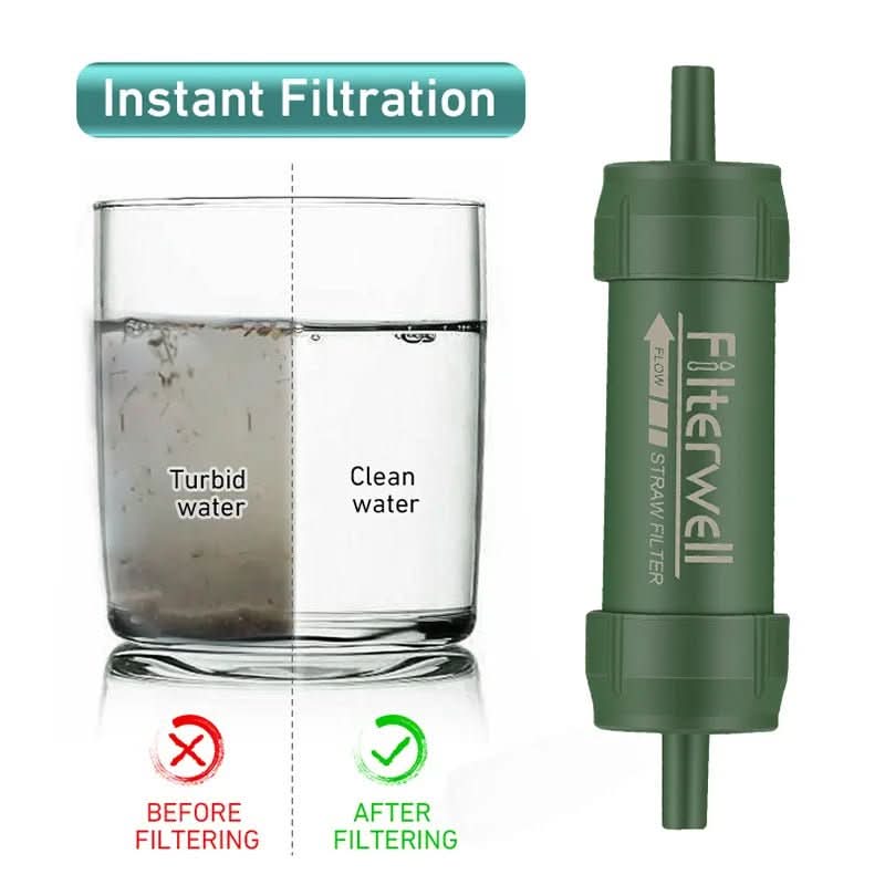 AeroTrail Mini Water Filter Straw for Camping and Emergencies