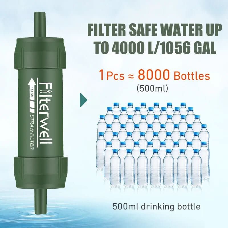 AeroTrail Mini Water Filter Straw for Camping and Emergencies