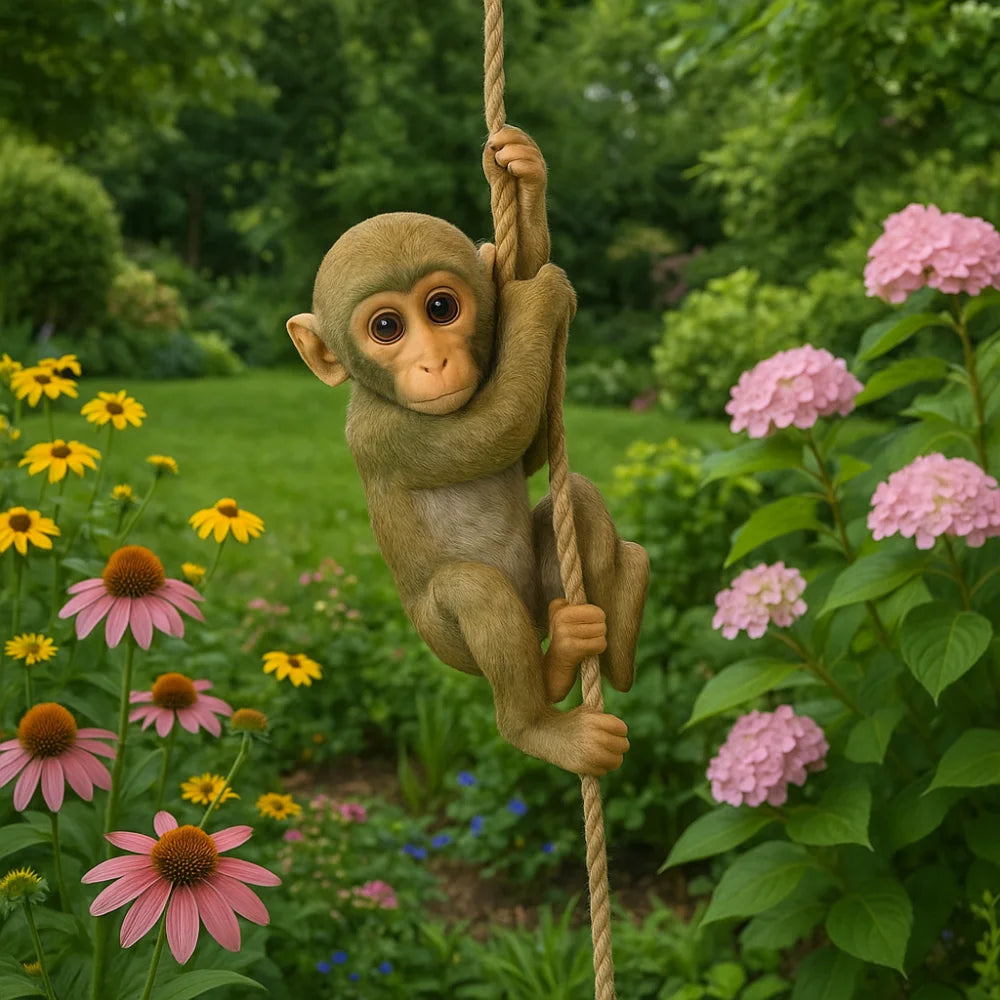 Garden Climbing Monkey Figurine For Outdoor Yard Decor
