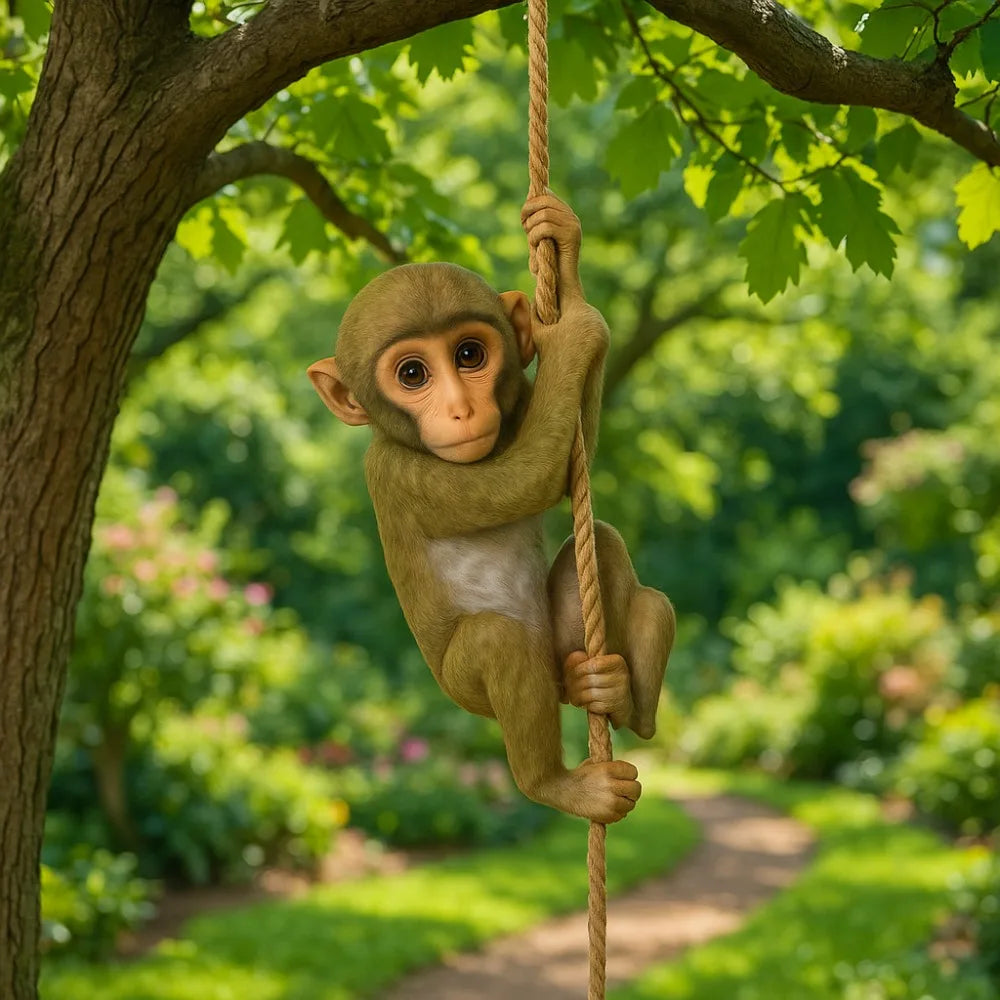 Garden Climbing Monkey Figurine For Outdoor Yard Decor