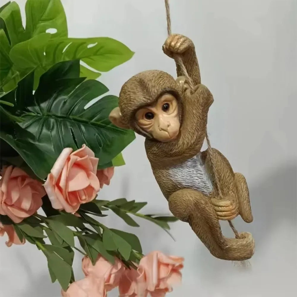 Garden Climbing Monkey Figurine For Outdoor Yard Decor