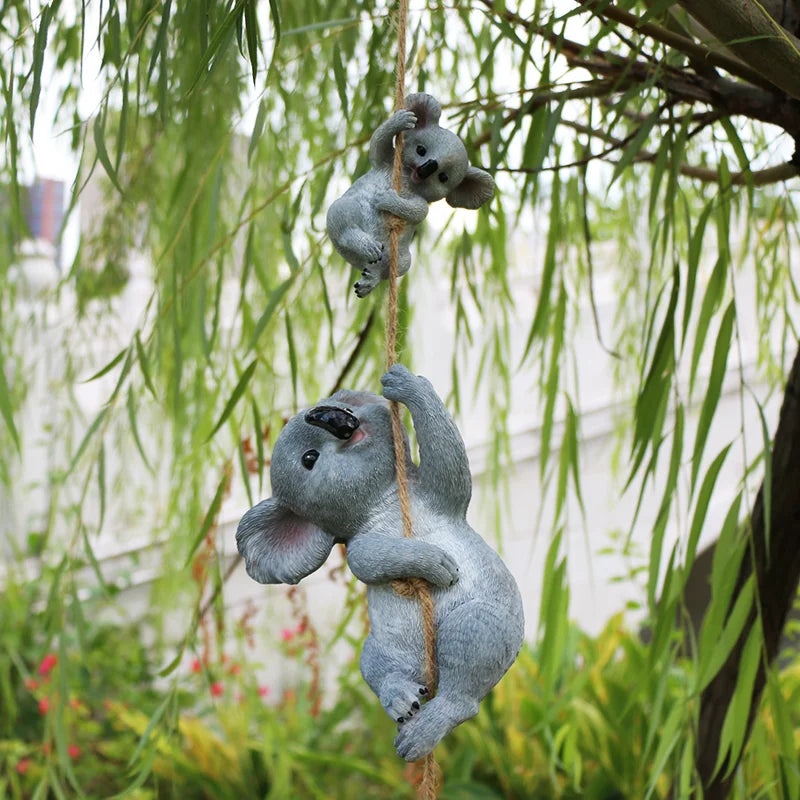 Whimsical Koala Figurine For Outdoor Garden Decor Accent