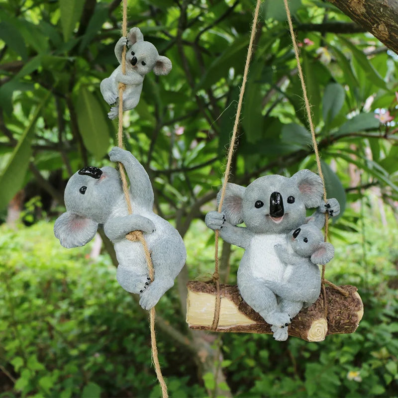 Whimsical Koala Figurine For Outdoor Garden Decor Accent