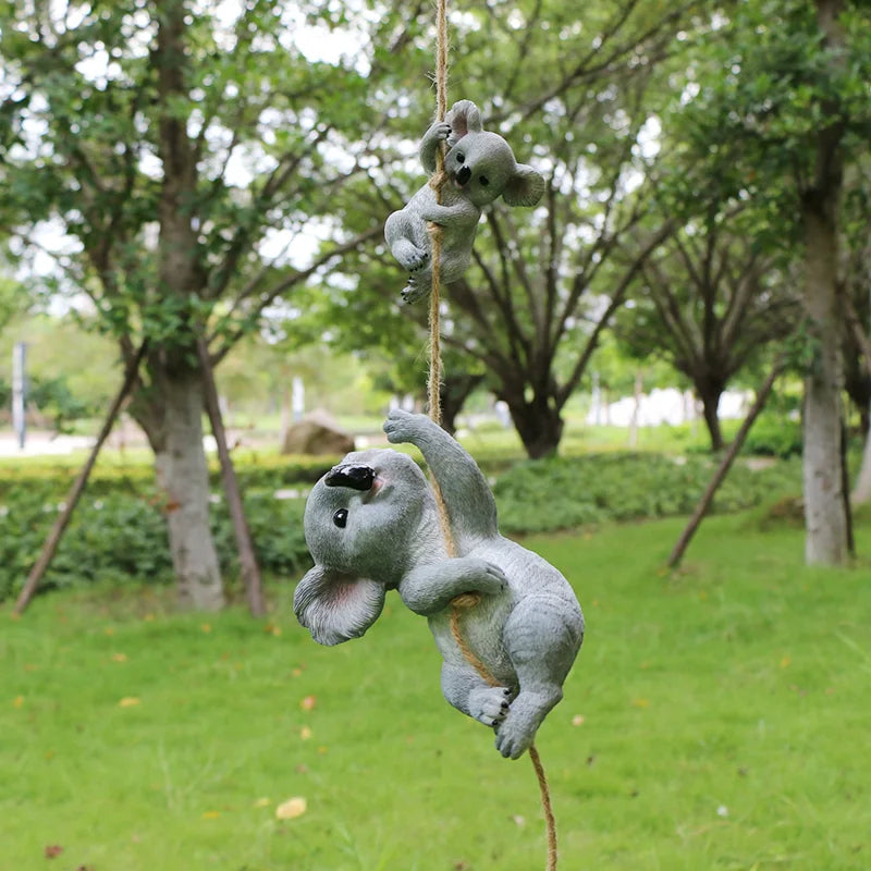 Whimsical Koala Figurine For Outdoor Garden Decor Accent