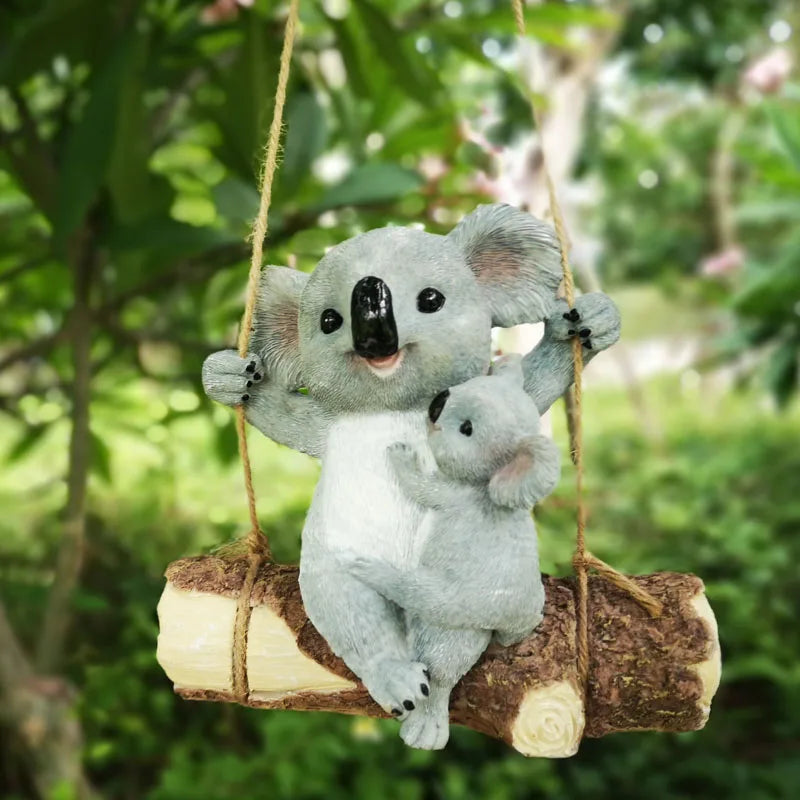 Whimsical Koala Figurine For Outdoor Garden Decor Accent