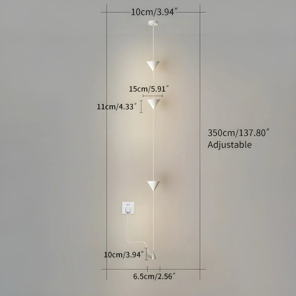 Cone Design Hængende Kabel Gulvlampe - Orntli