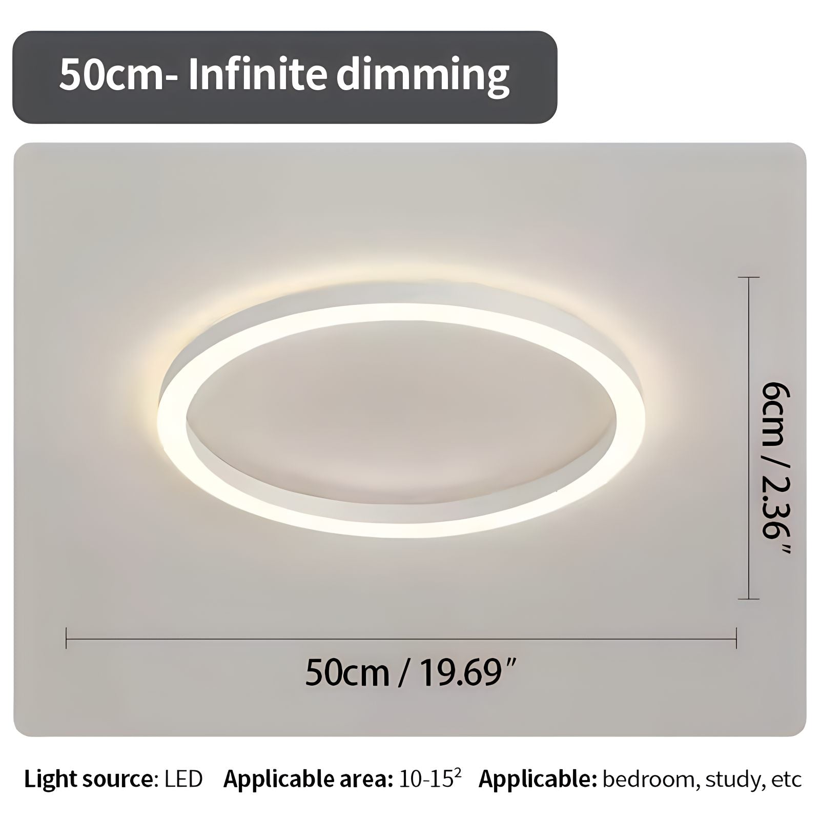 Nordisk cirkulær LED-loftlampe til soveværelse - Orntli