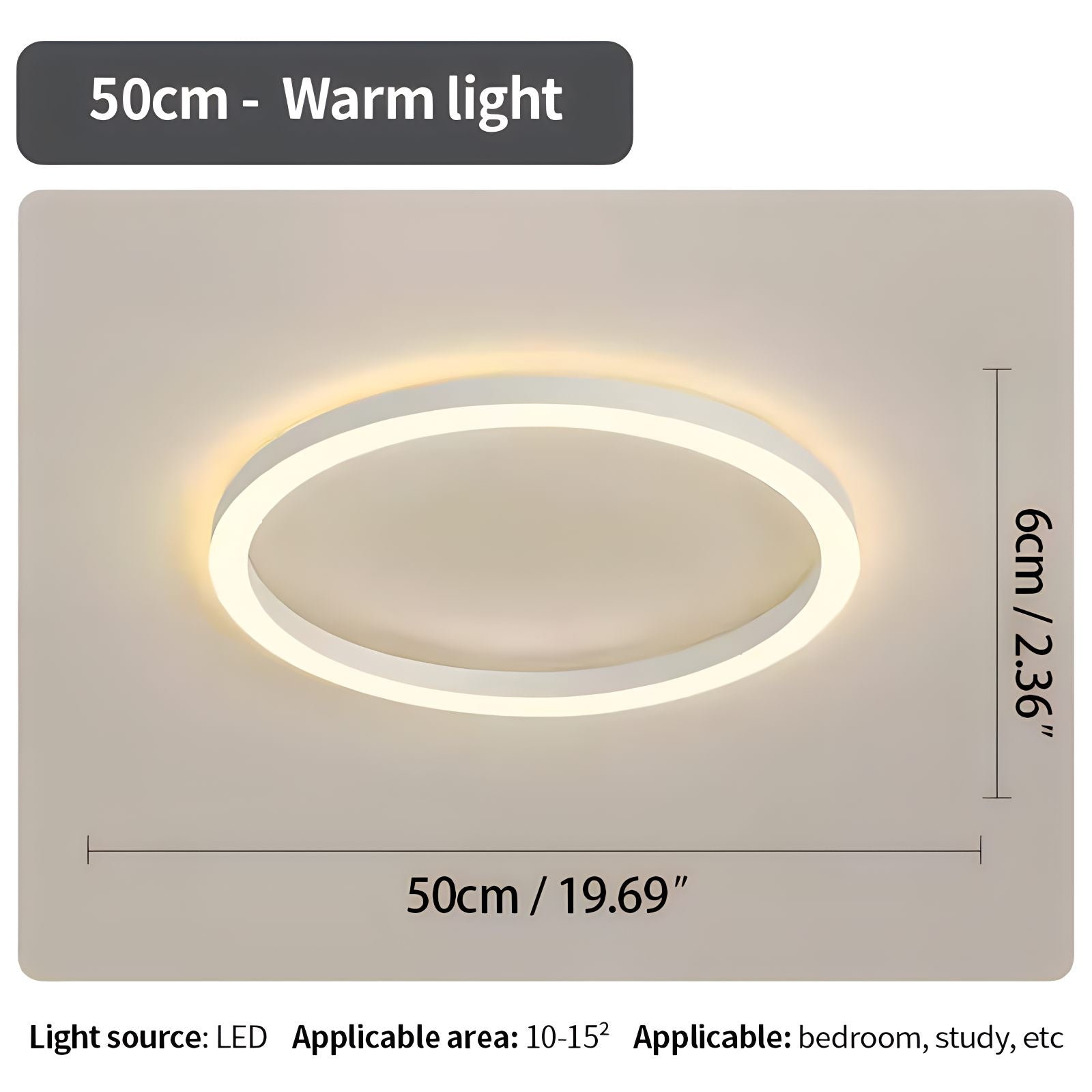 Nordisk cirkulær LED-loftlampe til soveværelse - Orntli