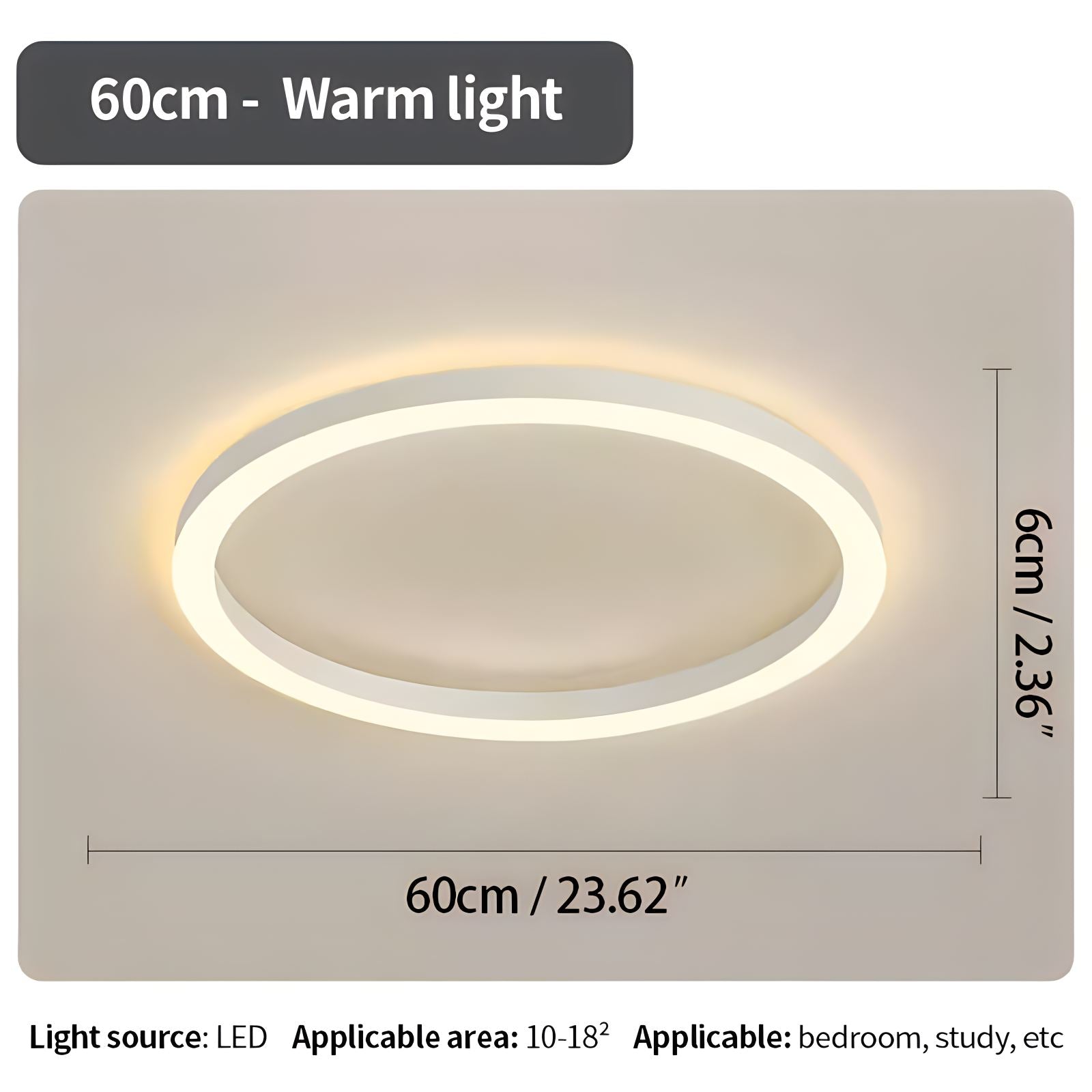 Nordisk cirkulær LED-loftlampe til soveværelse - Orntli