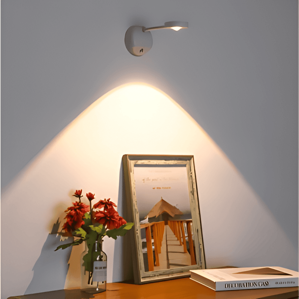 Cordless LED Wall Light With Motion Sensor Minimalist One-Light Design