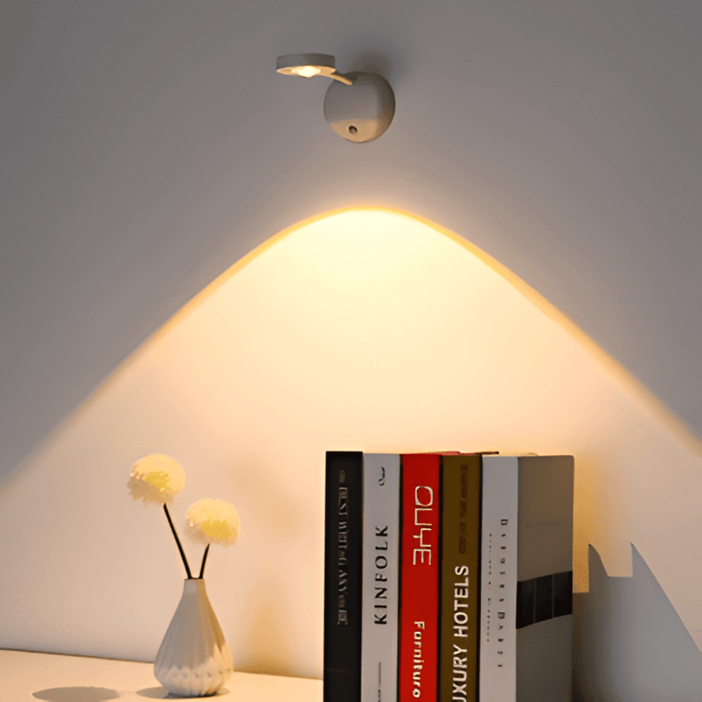 Cordless LED Wall Light With Motion Sensor Minimalist One-Light Design