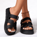 Sandali con plateau e fibbia a H per donna con suola chunky, opzioni di taglia