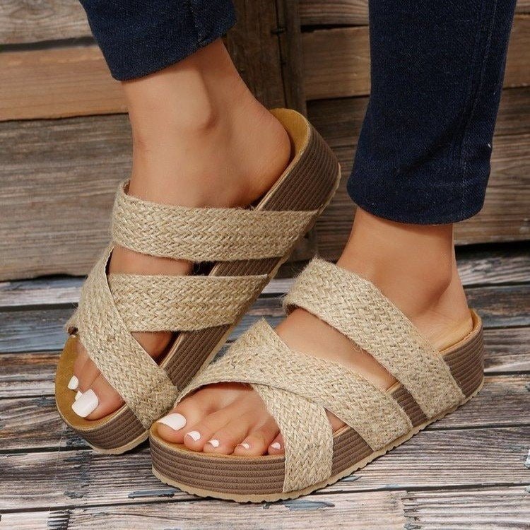 Damen Langlebige Plateausandalen für täglichen Komfort, verschiedene Größen