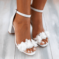 Women's Floral Sandals With Ankle Strap And Block Heel For Comfort