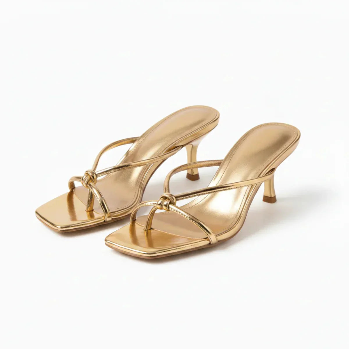 Women's Knot Strap Orthopedic Heeled Sandals With Comfortable Fit