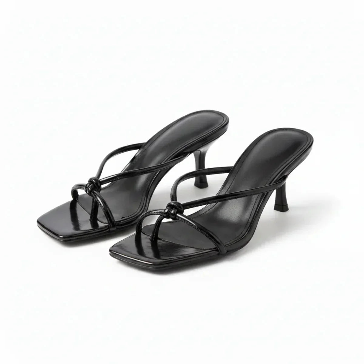 Women's Knot Strap Orthopedic Heeled Sandals With Comfortable Fit