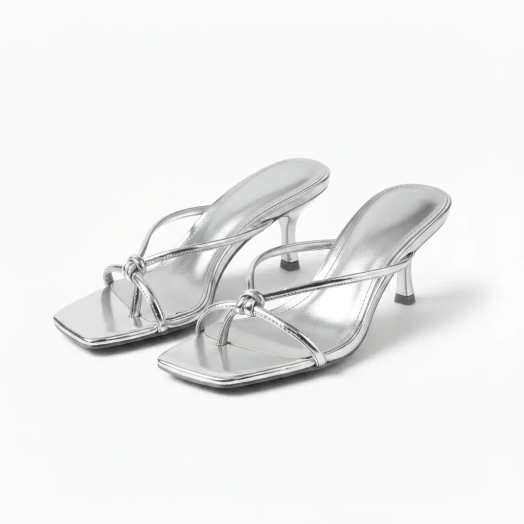 Women's Knot Strap Orthopedic Heeled Sandals With Comfortable Fit