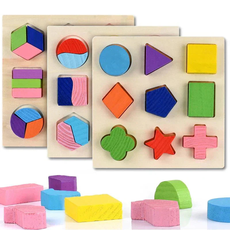 AuroraPath Montessori Holz-Formen-Sortierpuzzle für Vorschulkinder zur Förderung der Koordination
