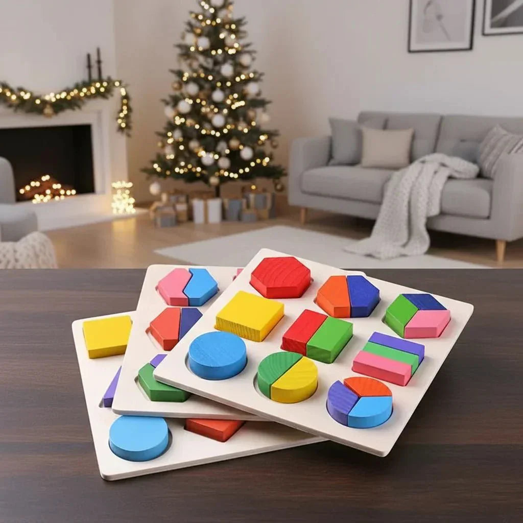 AuroraPath Montessori Holz-Formen-Sortierpuzzle für Vorschulkinder zur Förderung der Koordination