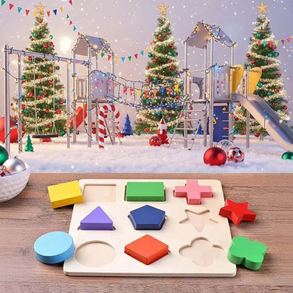 AuroraPath Montessori Holz-Formen-Sortierpuzzle für Vorschulkinder zur Förderung der Koordination
