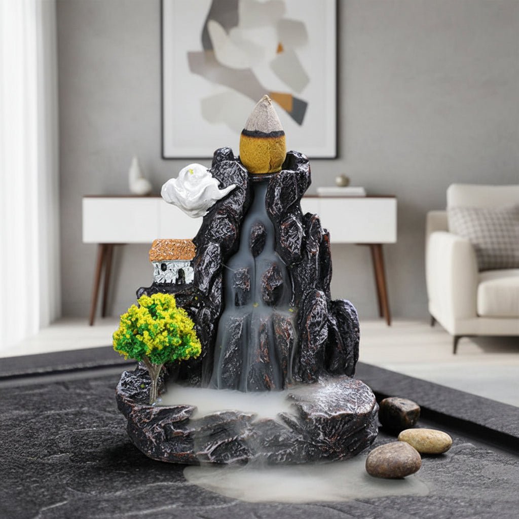 Quemador de Incienso CascadeGlow con Reflujo para Aromaterapia de Cascada Relajante y Meditación