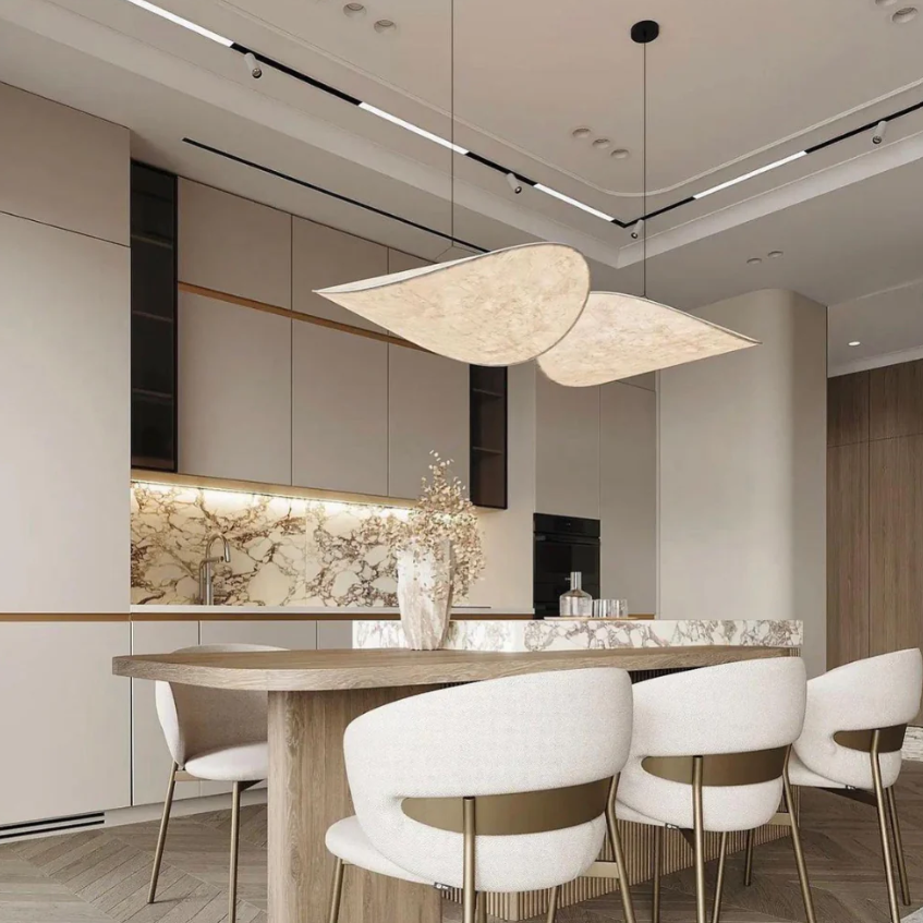 Lustre suspendu SoraHaze en lumière apaisante Japandi