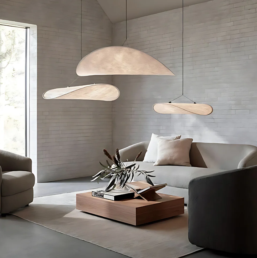 Lustre suspendu SoraHaze en lumière apaisante Japandi