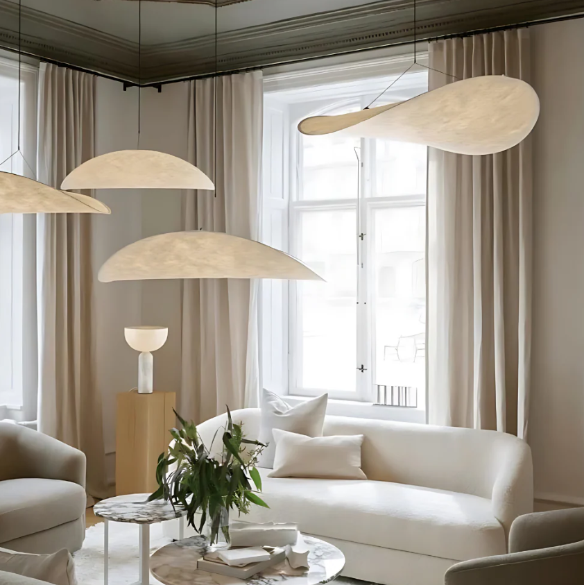 Lustre suspendu SoraHaze en lumière apaisante Japandi