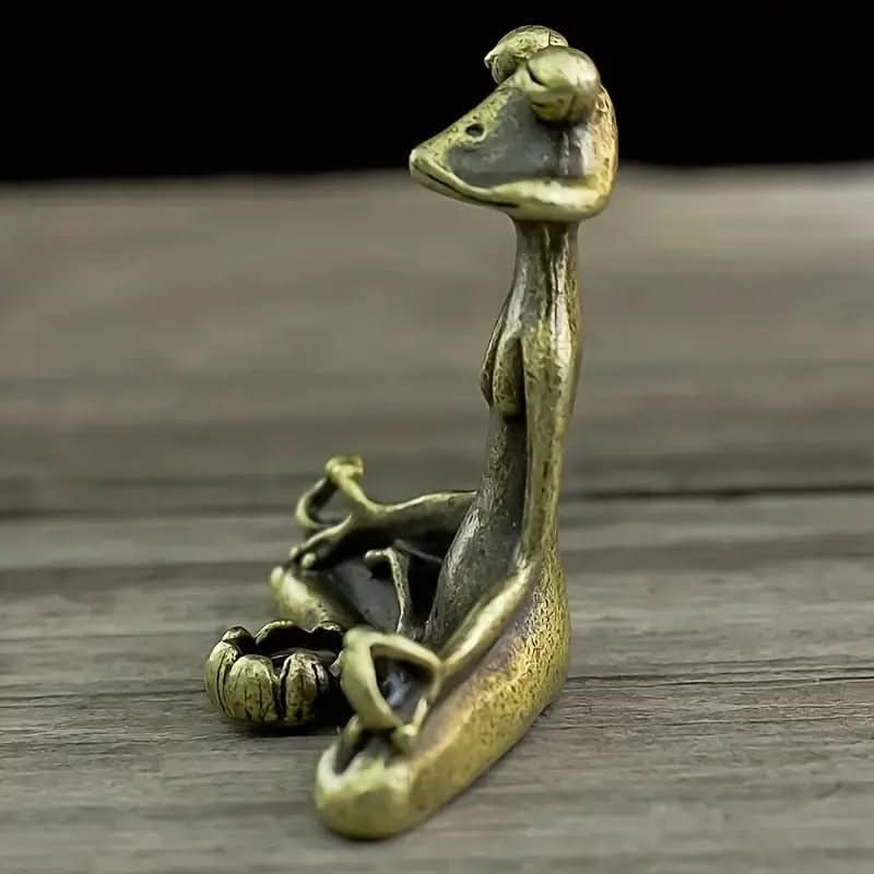 ZenHaven Meditation Frog Brass Incense Holder for Mindfulness Seekers