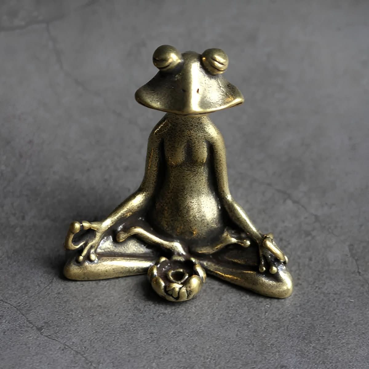 ZenHaven Meditation Frog Brass Incense Holder for Mindfulness Seekers