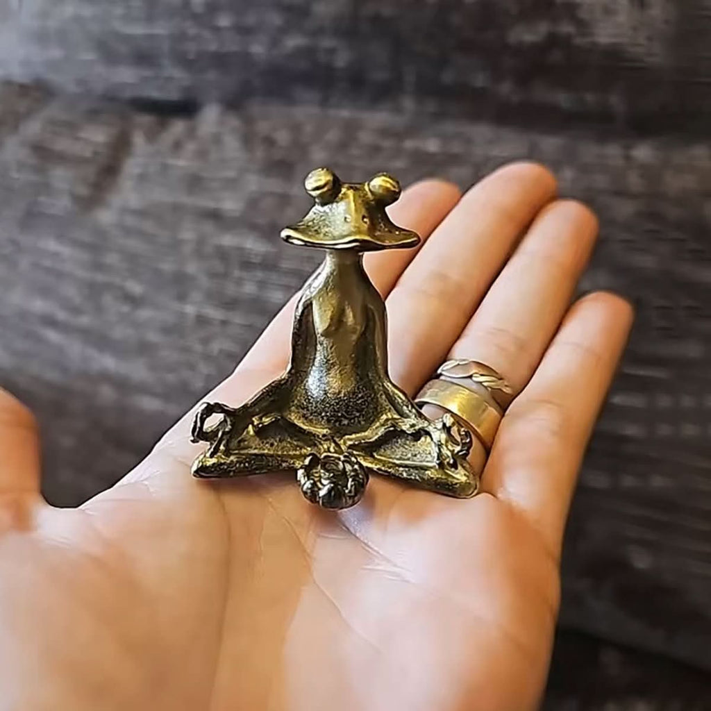 ZenHaven Meditation Frog Brass Incense Holder for Mindfulness Seekers