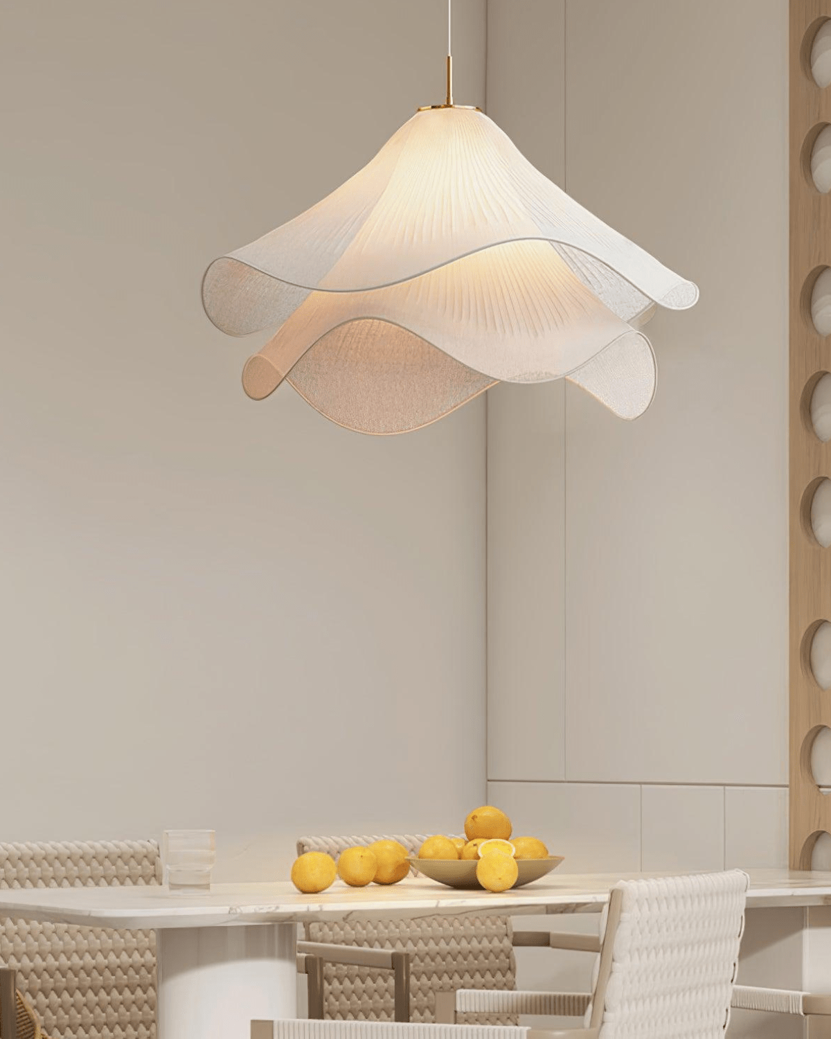 Florenza | Pendelleuchte aus Blütenstoff 30 cm Warmweiß 3000K