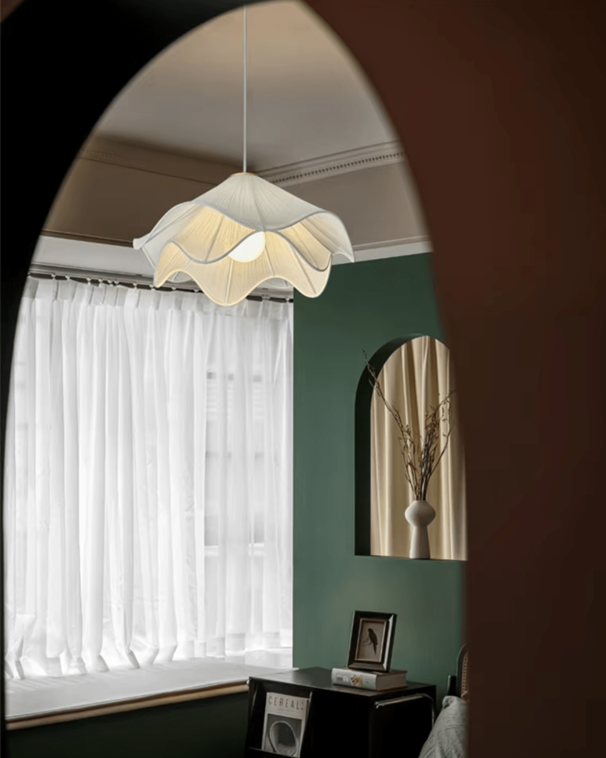 Florenza | Pendelleuchte aus Blütenstoff 30 cm Warmweiß 3000K
