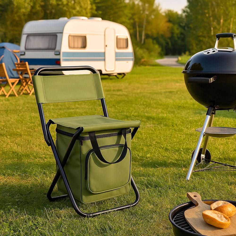 ChillTrail Campers klapstol med integreret køletaske og ryglæn