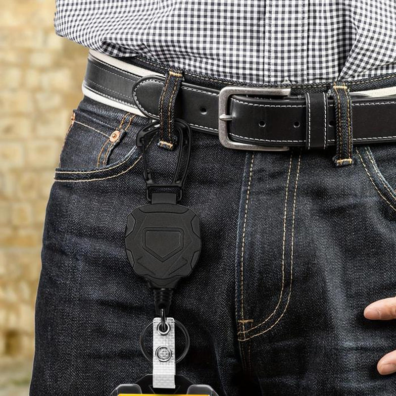 Extendable ID Badge Reel With 80cm Reach And 360 Degree Swivel Carabiner