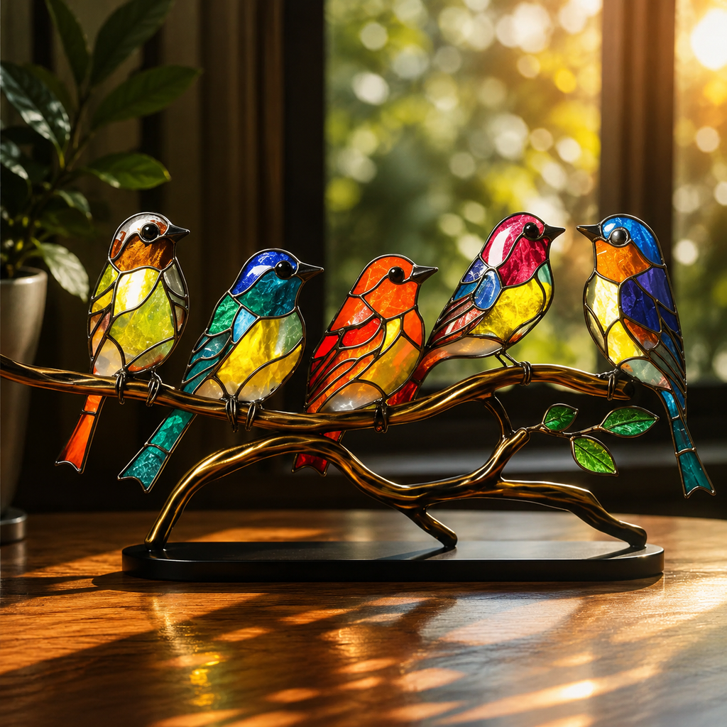 Decorative Glass Bird Window Suncatcher Ornament For Windows