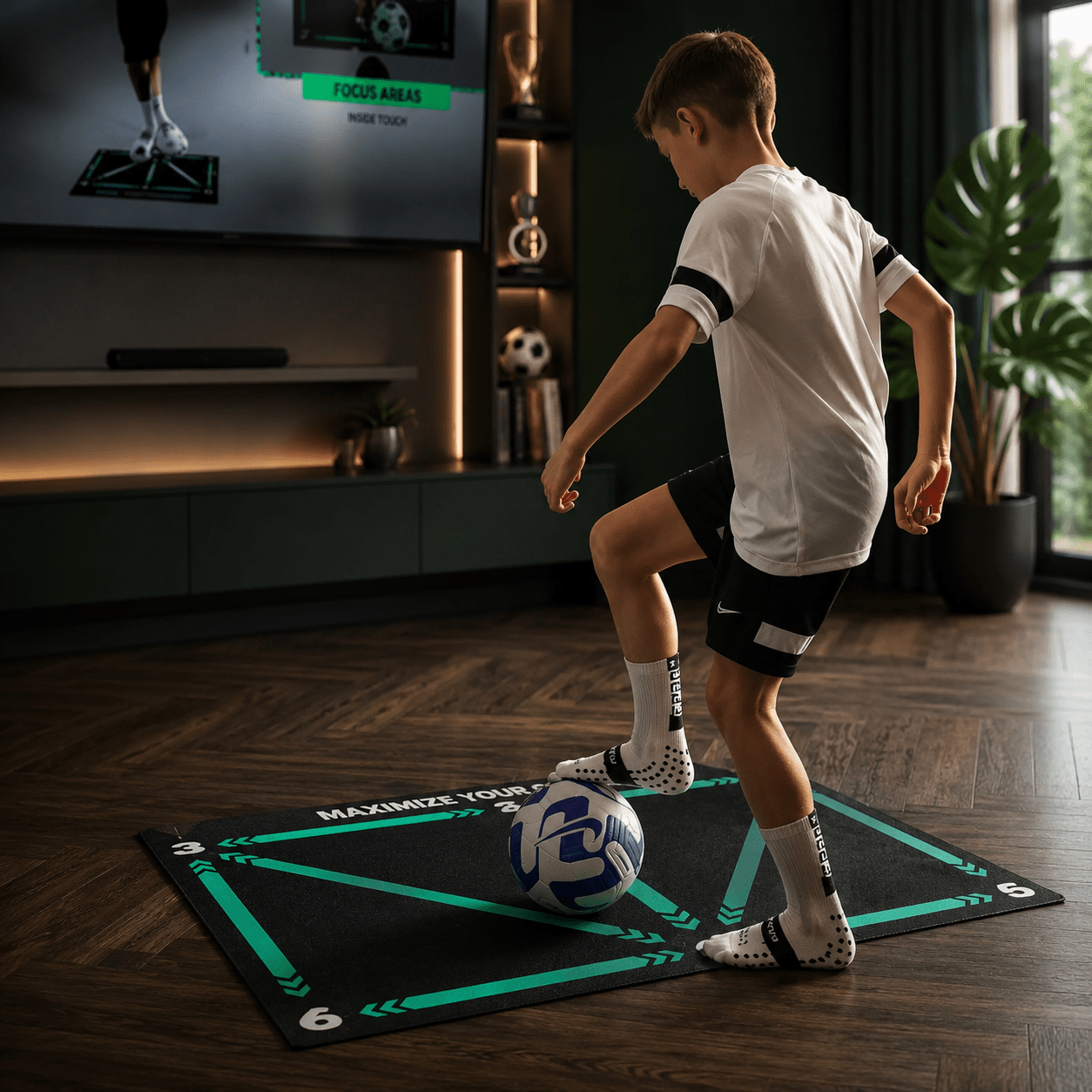 Tréninková podložka Tenax Soccer Pro pro vnitřní cvičení a práci s míčem